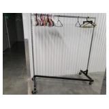 Rolling Z-rack - chrome garment clothing rack