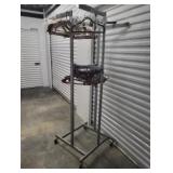 Rolling chrome square garment clothing rack