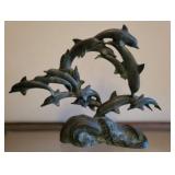 15 Verdigris Dolphins Large Bronze Sculpture Statue