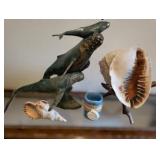 Impressive Heavy Bronze Humpback Whale Family Sculpture by SPI Home & other marine decor
