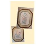 2 Moran framed botanical prints - Floral Fantasia & Floral Design