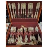 Baroque by Godinger flatware set for 12 plus serving pieces in chest