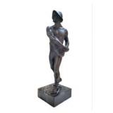 Figural Bronze sculpture on marble base The Sower 12"