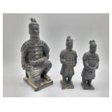 Vintage Japanese warriors terracotta clay