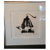 Katie Carnell Take Off Sumi ink art 16 1/4"