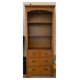 Bassett wall unit with shelving and drawers 76" tall x 30" long x 17" deep