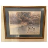 Original Paul Sawyier Boys Wading watercolor limited edition print with COA