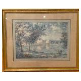 Another pastorale blue impressionist style watercolor print