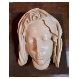 HEAD of the VIRGIN - detail from the Pieta by Michelangelo facsimile copy