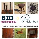 Bid with Purpose Good Neighbors online sale Ends Oct 5