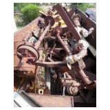 an 18 wheeler full of steel, including a caterpiller dump bucket