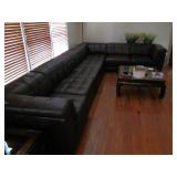 Dark Brown leather 7 pc sectional