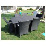 patio table has a glass top