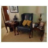 Leather wingback chair