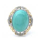 14k Turquoise diamond ring