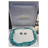 Turquoise Necklace with Earrings