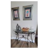 Console Table - Metal with Glass Top