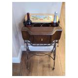 Wine Table - Wood with Wrought Iron Base