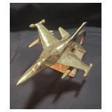 Brass F-16 Falcon Fighter Jet