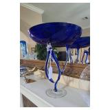 Cobalt Blue & Clear Dish - Jellyfish Shaped