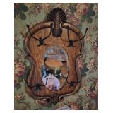 Oak Wall Coat Rack with mirror