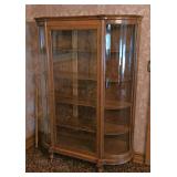Antique Oak Curved China/Curio Cabinet