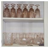 Pink Depression Glass (Fostoria, Hazel-Atlas. Mosser, Thistle pattern)