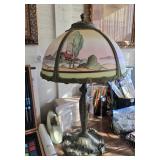 Vintage Reverse-painted Lamp