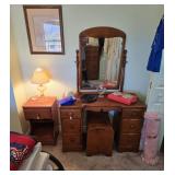 Vintage Maple Bedroom Set (Dresser, Vanity, Side Table)