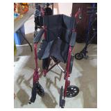 Medline lightweight foldable transport wheelchair with handbrakes