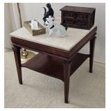 Vintage Marble-Top Side Table (2)