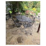 Wrought Iron Patio Table with 6 chairs