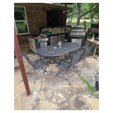 Wrought Iron Patio Table with 6 chairs