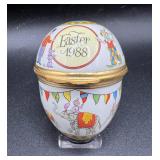 Vintage Circus-Themed Halcyon Days Enamel Easter Egg Trinket Box with Certificate of Authenticity
