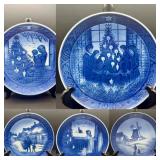 (5) Vintage Royal Copenhagen Christmas Plates 1963 ROYAL COPENHAGEN CHRISTMAS PLATE WINDMILL Kai Lan