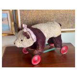 Antique Pull Along Teddy Bear Toy