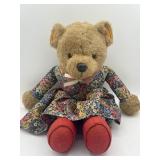 Rare VIntage Little Folk Tiverton Sitting Bear Plush Toy In Dress 14 “