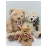 (3) Teddy Bears-vintage Gund & Little Folk Tiverton Devon