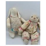 (2) Vintage Stuffed Rabbits
