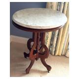 Marble Top Victorian Table On Wheels