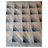 Beautiful Blue Sewn Quilt
