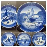 (5) Vintage 1960s Royal Copenhagen Christmas Plates 1969 Royal Copenhagen CHRISTMAS PLATE "In the Ol