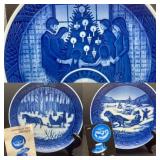 (3) Vintage 1980s Royal Copenhagen Plates 1908-1983 Royal Copenhagen RC Danish Porcelain Christmas P