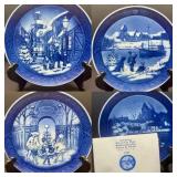 (4) 1990s Royal Copenhagen Plates Royal Copenhagen Collectible Christmas Plate 1999 "The Sleigh Ride