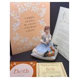 Beth From Little Women Hand Painted Franklin Porcelain Figurine By Tasha Tudor