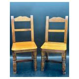 Wooden Doll Table & (2) Chairs