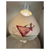 Angelic Shaded Hurricane Lamp with Painted Shade