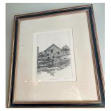 David Holmes “Virginia Farmyard” Original Signed Etching 7/50 & Authentication
