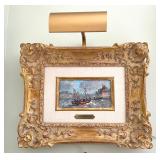 Authenticated Painting "Les Chalutiers Soertent de Honfleur" by Andre’ Hambourg