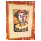 Framed Clown Home Decor 15” x 20”